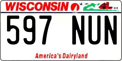 WI license plate 597NUN