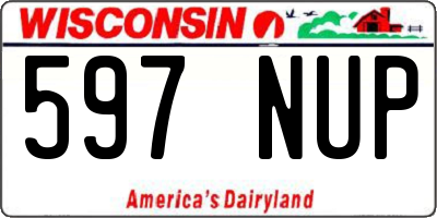 WI license plate 597NUP