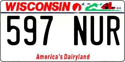 WI license plate 597NUR