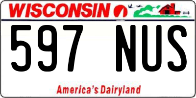 WI license plate 597NUS