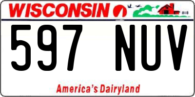 WI license plate 597NUV