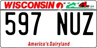 WI license plate 597NUZ