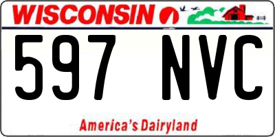 WI license plate 597NVC