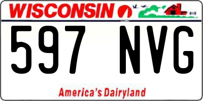 WI license plate 597NVG