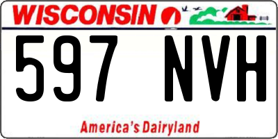 WI license plate 597NVH