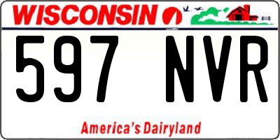 WI license plate 597NVR