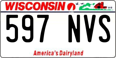 WI license plate 597NVS