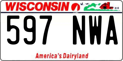 WI license plate 597NWA