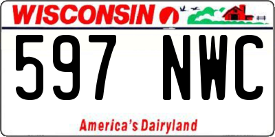 WI license plate 597NWC