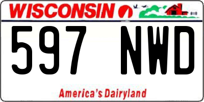 WI license plate 597NWD