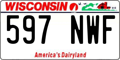 WI license plate 597NWF