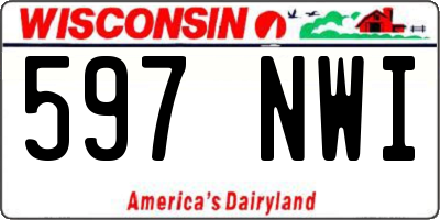 WI license plate 597NWI