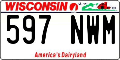 WI license plate 597NWM