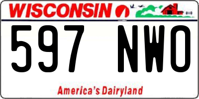 WI license plate 597NWO