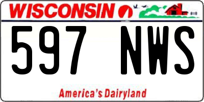 WI license plate 597NWS
