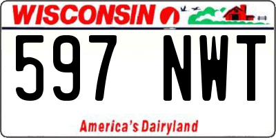 WI license plate 597NWT