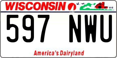 WI license plate 597NWU