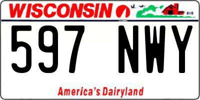 WI license plate 597NWY