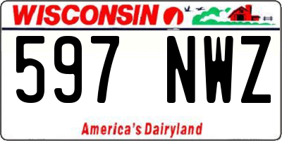 WI license plate 597NWZ