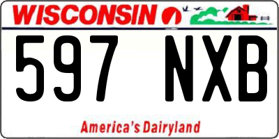 WI license plate 597NXB