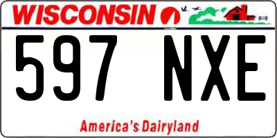 WI license plate 597NXE