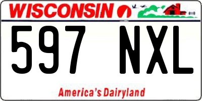 WI license plate 597NXL