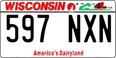 WI license plate 597NXN