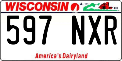 WI license plate 597NXR
