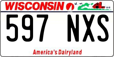 WI license plate 597NXS
