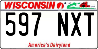 WI license plate 597NXT