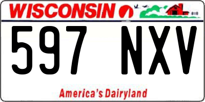 WI license plate 597NXV
