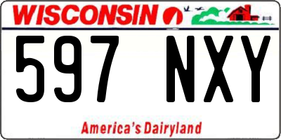 WI license plate 597NXY