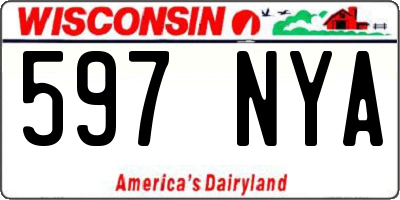 WI license plate 597NYA