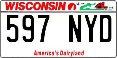 WI license plate 597NYD