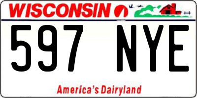 WI license plate 597NYE