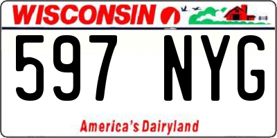 WI license plate 597NYG
