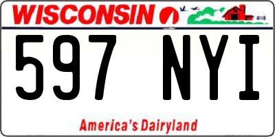 WI license plate 597NYI