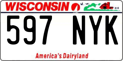 WI license plate 597NYK