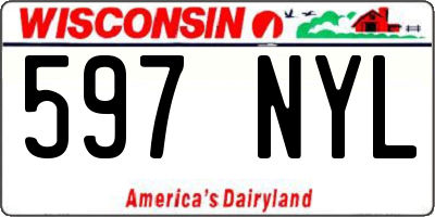WI license plate 597NYL