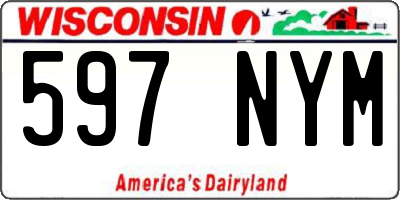 WI license plate 597NYM
