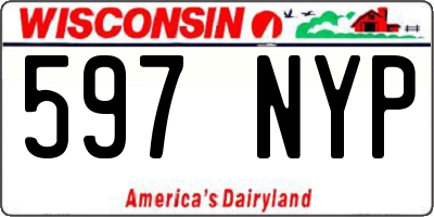 WI license plate 597NYP