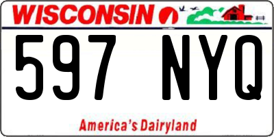 WI license plate 597NYQ