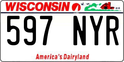 WI license plate 597NYR