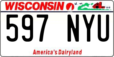 WI license plate 597NYU