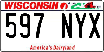 WI license plate 597NYX