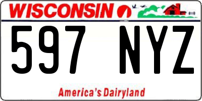 WI license plate 597NYZ