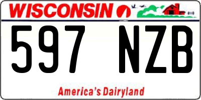 WI license plate 597NZB