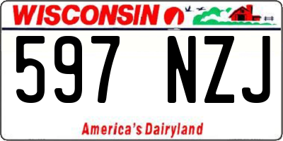 WI license plate 597NZJ
