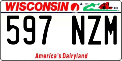 WI license plate 597NZM