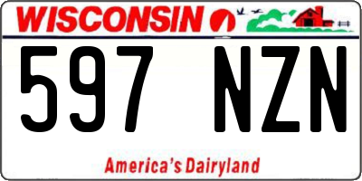 WI license plate 597NZN